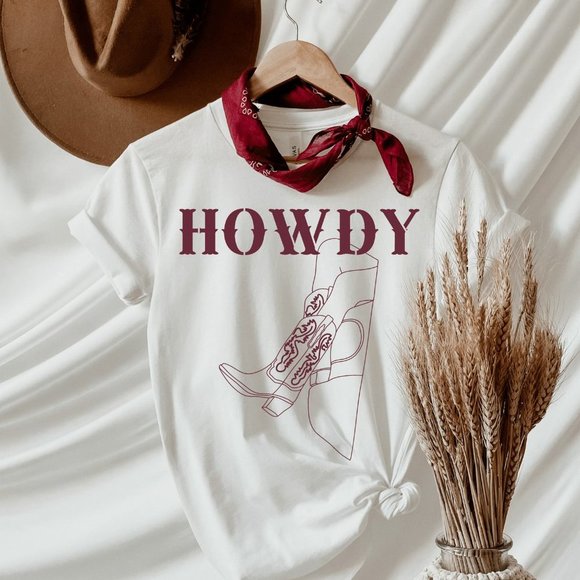 Howdy Western Boots Tee - Picture 1 of 3